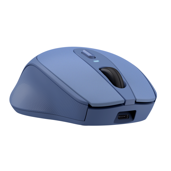 Mouse Trust Wireless Zaya Azul 25039 - Recargable Usb-c - 4 Botones - 800/1200/1600dpi - Receptor Us