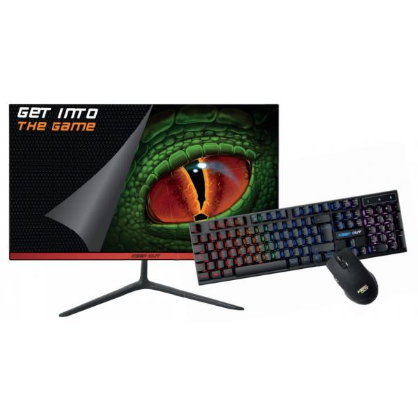 Pack Monitor 22" Hdmi Vga Keep Out Gaming Xgm22kitv2 Fhd 75hz 4ms Con Mouse Y Teclado Gaming Negro