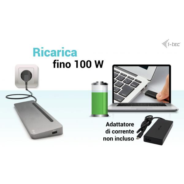 Dock I - Tec Usb - C Ergo 3x Lcd Metal Ergonomico 4k Dock Pd 100 W