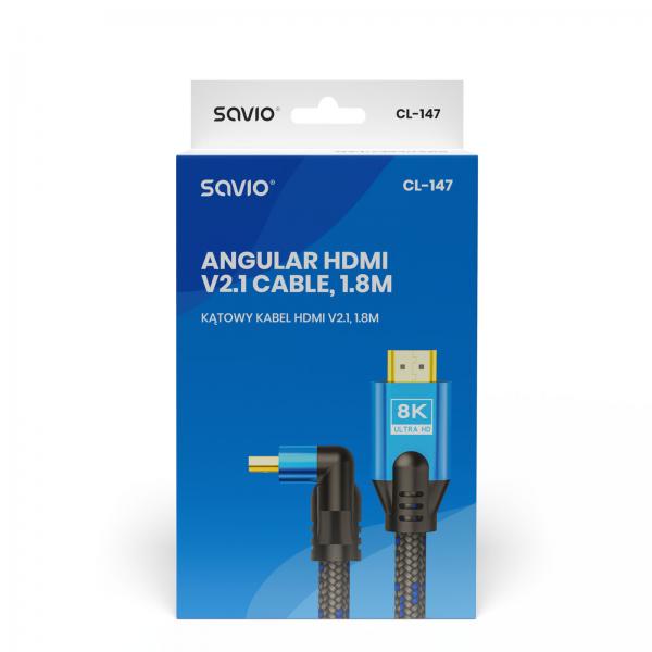 Cable Hdmi 2.1 (m) Angular 8k Savio Cl-147 1.8m