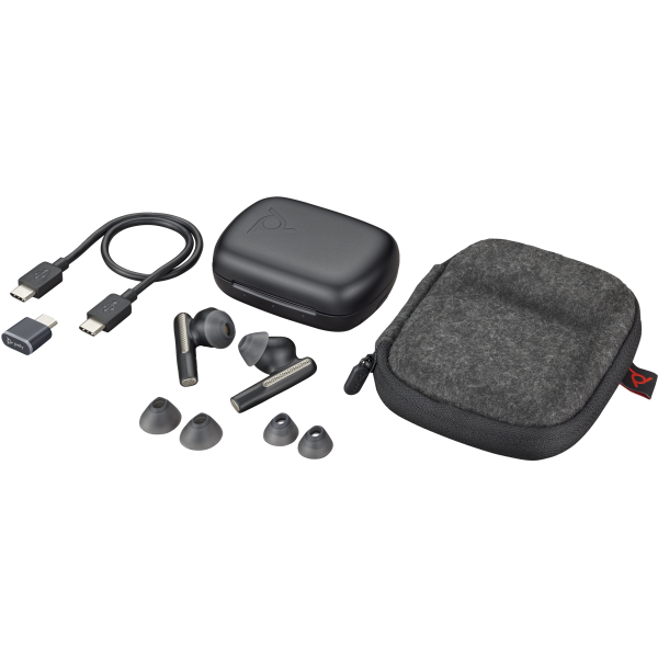 Auriculares Poly Voyager Free 60 UC Earbuds +BT700 USB-C Cancelación de Ruido TWS Negro