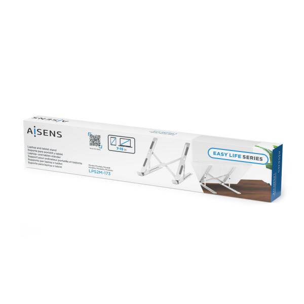 Aisens - soporte de sobremesa ajustable para portatil / tablet, plata