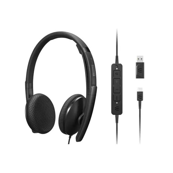 Headset Usb-c Lenovo Estereo Anc Microfono Cancelacion De Ruido Activa Con Adaptador Usb-a Hover Image