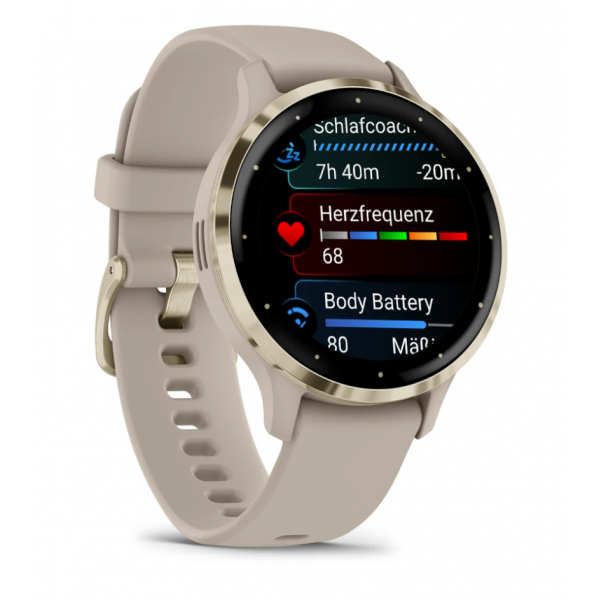 Garmin Venu 3s - Smartwatch Premium Con Gps - Amoled - Funciónes Avanzadas De Salud Y Forma Física - Más De 30 Aplicaciónes Deportivas - 10 Días De Autónomía - Beige Gold