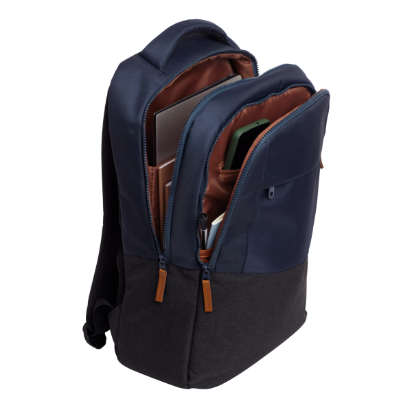 Mochila Trust Lisboa Color Azul Para Portatiles Hasta 16" 3 Compartimientos 23l