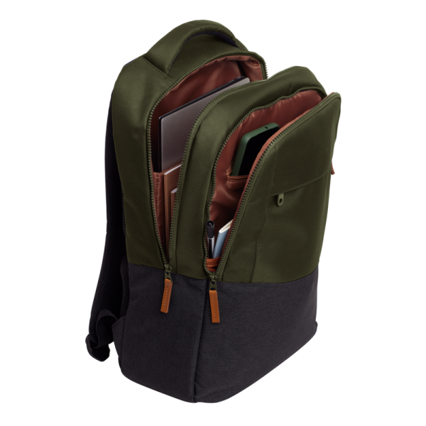 MOCHILA TRUST LISBOA COLOR VERDE PARA PORTATILES HASTA 16" 3 COMPARTIMIENTOS 23L