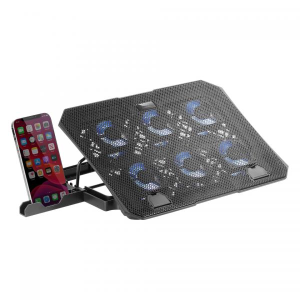Base De Refrigeracion Para Portatiles Maras Gaming Mnbc23 6 Ventiladores Led Azul Stand De 6 Posicio