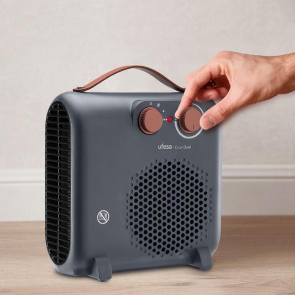 Ufesa Crux Dual 2000W Gris - Calefactor eléctrico Interior