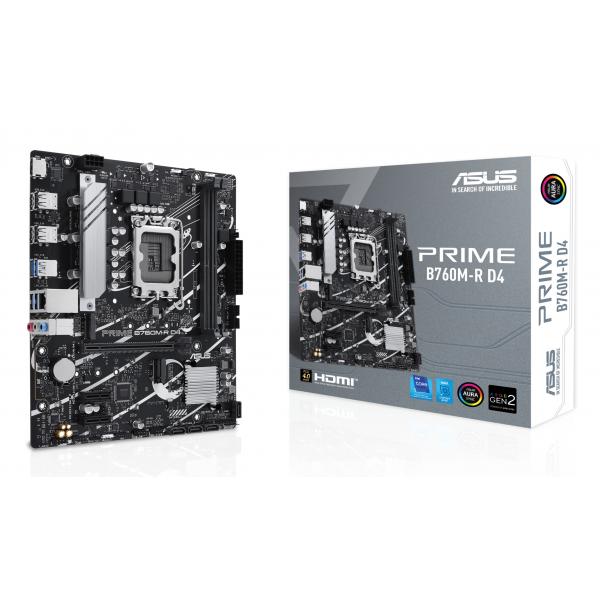 Pb Asus Prime B760m-r D4 M-atx Skt 1700 13/14 Gen 2xddr4 3200mhz Hdmi 2xm.2 G-lan 2,5 Gb Usb3.2 Il