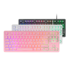 Teclado H-mech Gaming Mars Gaming Mk023 Color Rosa Tamao Compacto Tkl Iluminacion Rgb