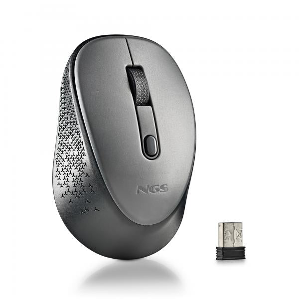 Mouse Ngs Dew Gray Optico Inalambrico De 2,4ghz Con Nano Receptor