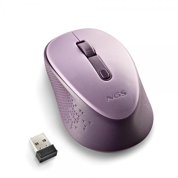 Ratón Inalámbrico NGS Dew - USB  800DPI  Lila