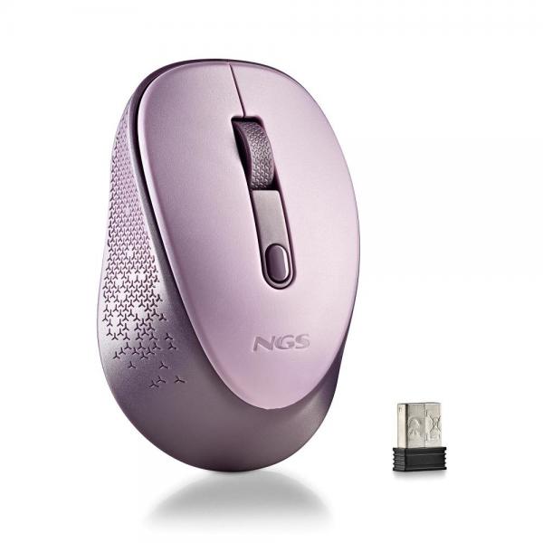 Ratón Inalámbrico NGS Dew - USB  800DPI  Lila