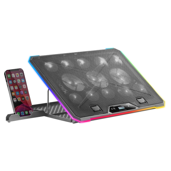 BASE DE REFRIGERACION PARA PORTATILES MARS GAMING MNBC13 CON SOPORTE DE MOVIL/TABLET 13XFANS