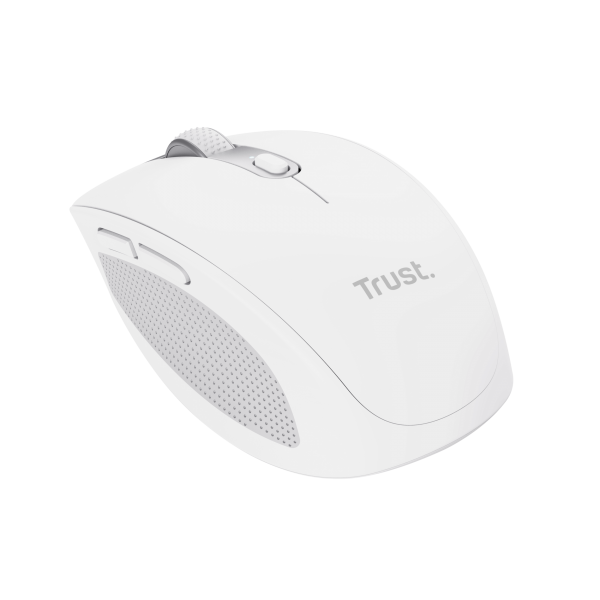 Mouse Trust Wireless Y Bluetooth Ozaa 24933 Blanco Recargable- Sensor Optico - 6 Botones - 800/1600/