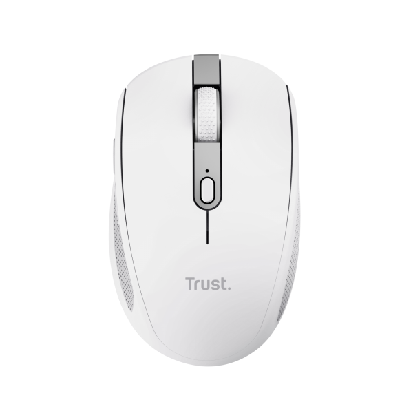 Mouse Trust Wireless Y Bluetooth Ozaa 24933 Blanco Recargable- Sensor Optico - 6 Botones - 800/1600/