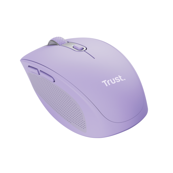 Mouse Trust Wireless Y Bluetooth Ozaa 25384 Morado Recargable- Sensor Optico - 6 Botones - 800/1600/