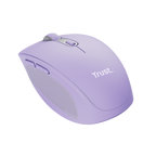 Mouse Trust Wireless Y Bluetooth Ozaa 25384 Morado Recargable- Sensor Optico - 6 Botones - 800/1600/