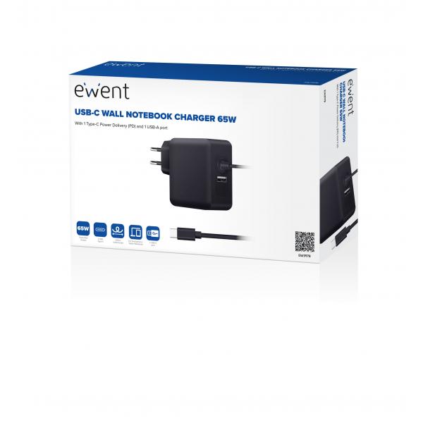Ewent Cargador Usb-Cpd 65W + Puerto Usb-A