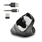 Mouse Ngs Wireless Ergo Evo Moksha Color Negro Recargable Usb-c 2400 Dpi Botones Silenciosos