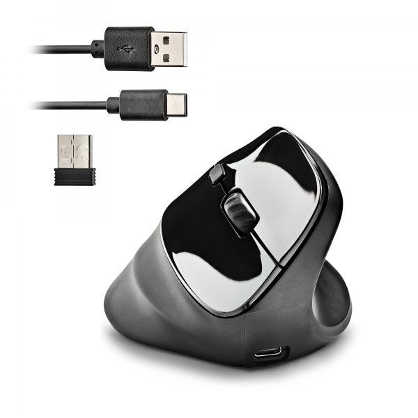 Mouse Ngs Wireless Ergo Evo Moksha Color Negro Recargable Usb-c 2400 Dpi Botones Silenciosos