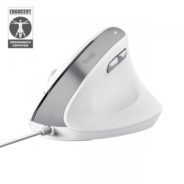 Mouse Trust Ergo Bayo Ii 25397 Dpi Ajustable 800-2400ppp 6 Botones Cable 150cm Blanco