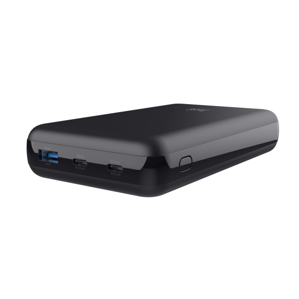 Bateria Externa Trust Laro 100w 20000mah -1 Usb-a Y 2 Usb-c Para Portatil Negro