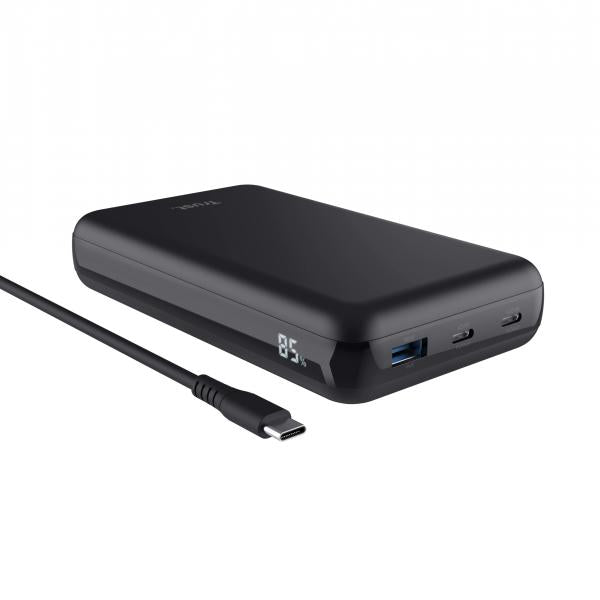 Bateria Externa Trust Laro 100w 20000mah -1 Usb-a Y 2 Usb-c Para Portatil Negro Hover Image