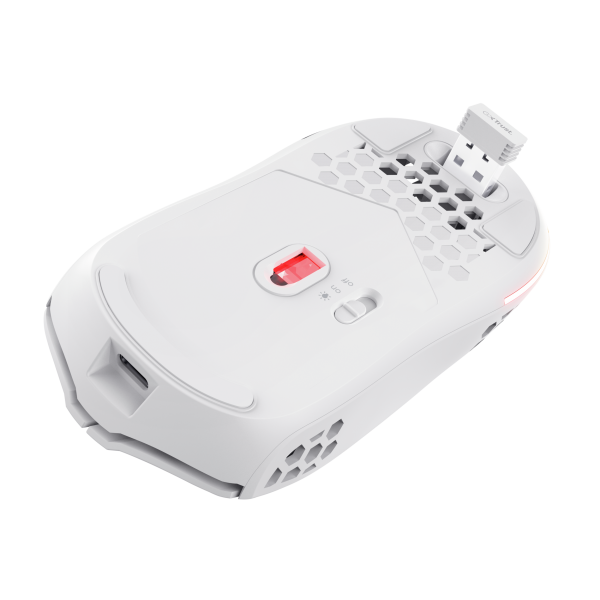 MOUSE TRUST WIRELESS GXT 929W HELOX ULTRALIGERO, ILUMINACION LED CON RESPIRACION BLANCO