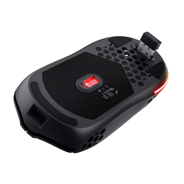 MOUSE TRUST WIRELESS GXT 929BK HELOX ULTRALIGERO, ILUMINACION LED CON RESPIRACION NEGRO