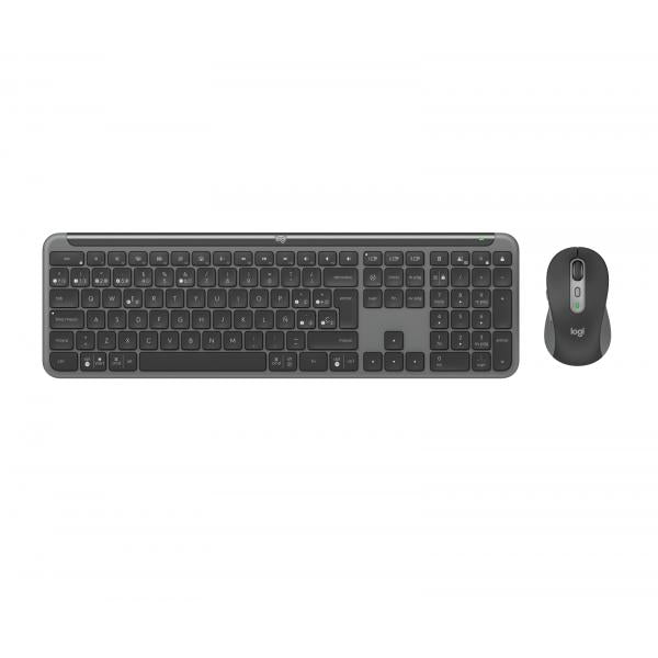Teclado Y Mouse Logitech Wireless Signature Slim Mk950 Multidispositivo 4000 Dpi Ergonomico Grafito