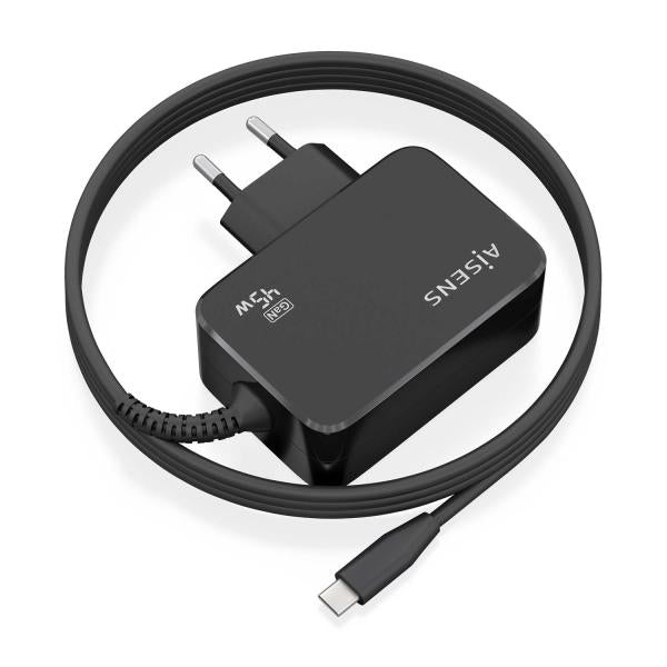 Cargador Gan De Pared Aisens Asch-1Pd45Wl032-Bk/ 1Xusb Tipo-