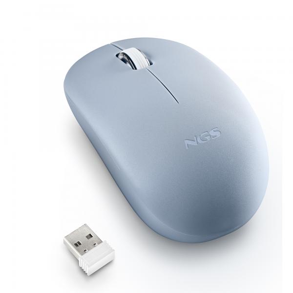Mouse Ngs Wireless Fog Pro Azul 1000dpi 2 Botones Nano Receptor 2.4ghz