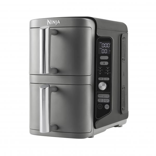 Ninja SL400EU Freidora Doble Vertical 9.5L Negro/Gris - Freidora de aire caliente