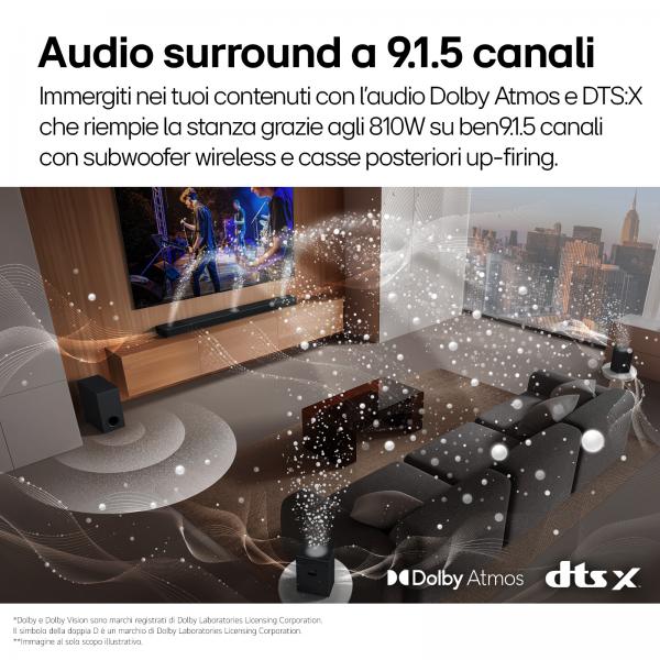 LG S95TR 9.1.5 810 W Negro - Barra de sonido