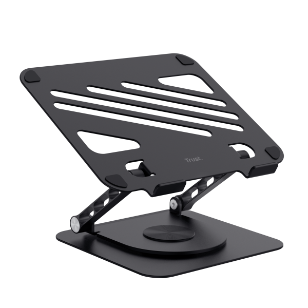 Soporte De Portatil Trust Zeff Metalico Color Negro Plegable Giratorio Hasta 16" 10kg