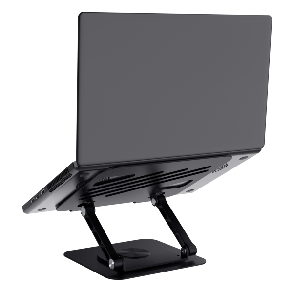 Soporte De Portatil Trust Zeff Metalico Color Negro Plegable Giratorio Hasta 16" 10kg
