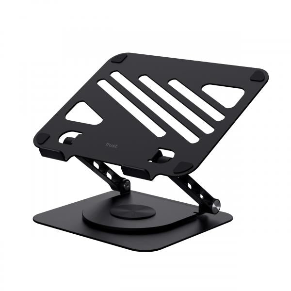Soporte De Portatil Trust Zeff Metalico Color Negro Plegable Giratorio Hasta 16" 10kg