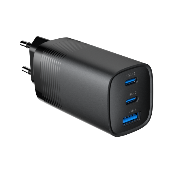 Cargador Rapido Usb Gembird Power Delivery Gan De 3 Puertos