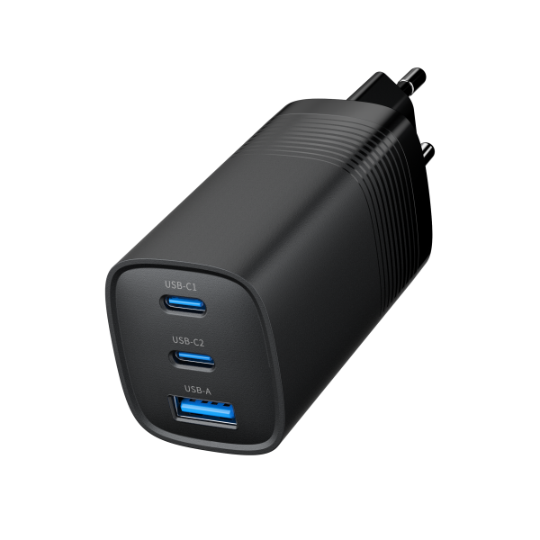 Cargador Rapido Usb Gembird Power Delivery Gan De 3 Puertos