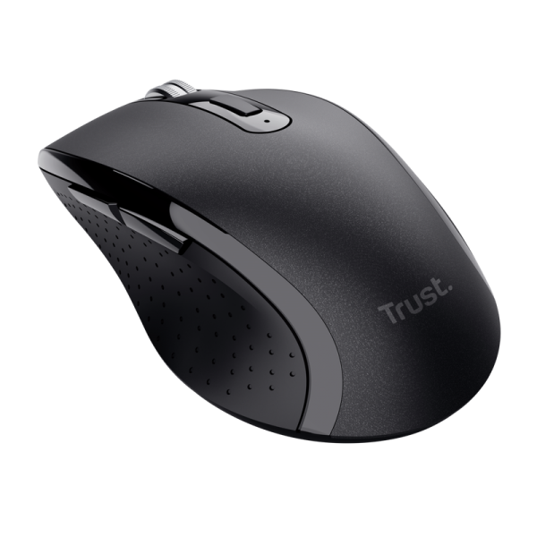 MOUSE TRUST WIRELESS YVI+ NEGRO SILENT CLICK 1600DPI AJUSTABLE 6 BOTONES