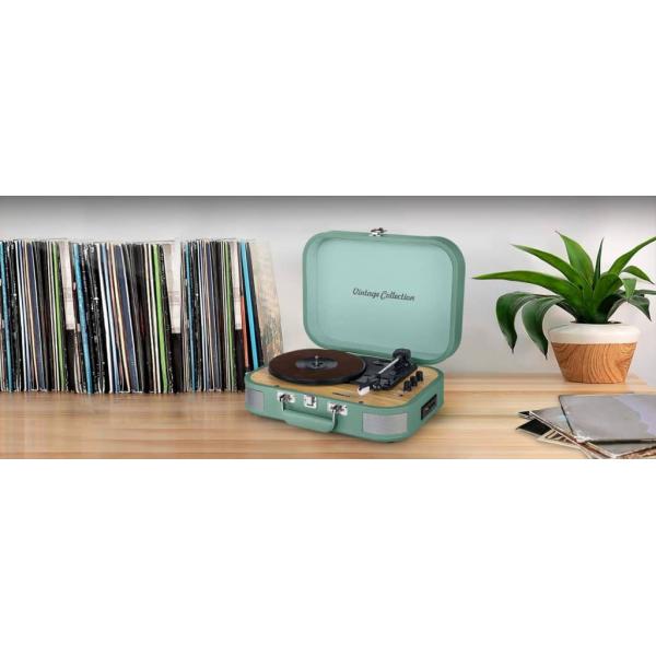 Muse Mt-201 Wg Green / Tocadiscos Con Altavoces