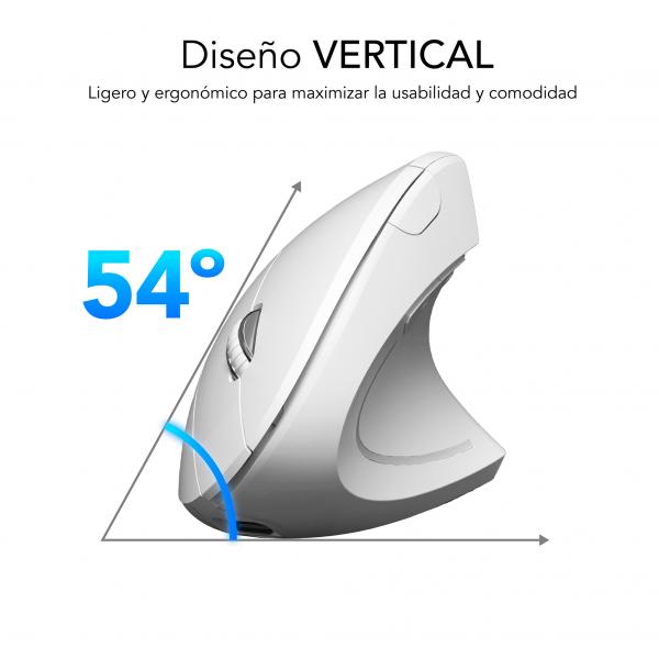 Raton Inalambrico Subblim Glide Vertical Ergo Blanco