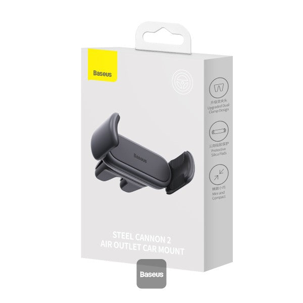 Baseus Steel Cannon 2 Negro - Soporte de Coche para Smartphone