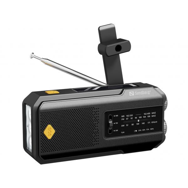 Radio Sandberg Survivor FM/AM Batería recargable 2000mAh Negro