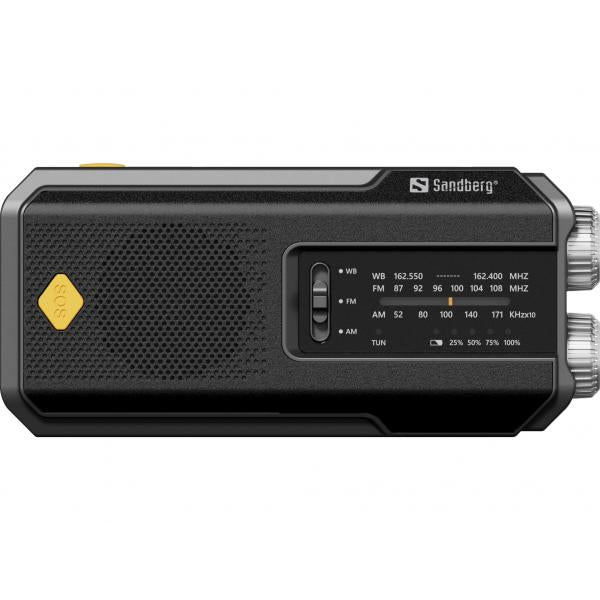 Radio Sandberg Survivor FM/AM Batería recargable 2000mAh Negro
