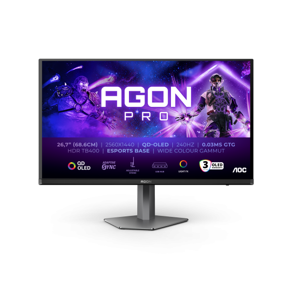 AOC AGON PRO AG276QZD2 27" QHD QD-OLED 240 Hz Gris