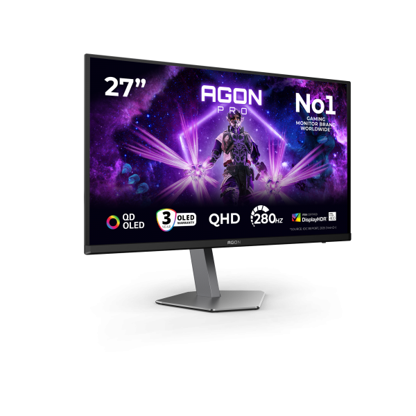 AOC Agon PRO AG276QZD2 Gris 27 pulgadas 2K QD-OLED 240Hz 3ms Monitor