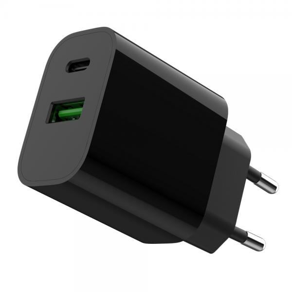Cargador Rapido Usb Gembird De 2 Puertos Y 20 W, Negro