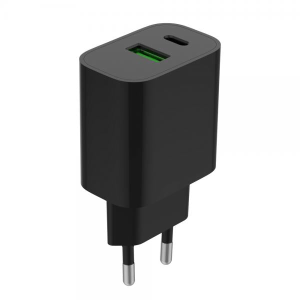 Cargador Rapido Usb Gembird De 2 Puertos Y 20 W, Negro